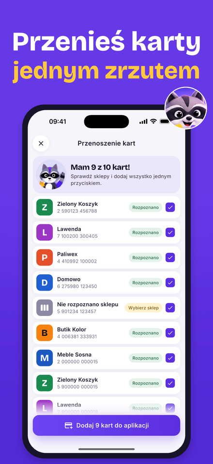 Przenoszenie kart ze zrzutów ekranu